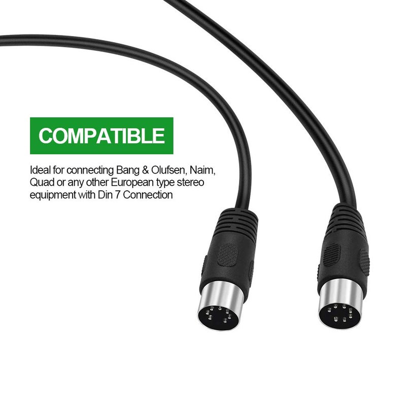 Poyiccot 7pin DIN Cable, 7 pin Din Male to Male Professional Premium Audio Cable for B&O Stereo Systems (1.5m/5ft) - Image 5